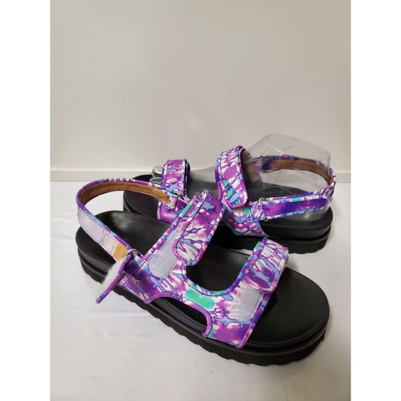 Schutz Dariana Plattform Sandals Tie Dye Purple Black size 8.5 SCHUTZ - Picture 4 of 11